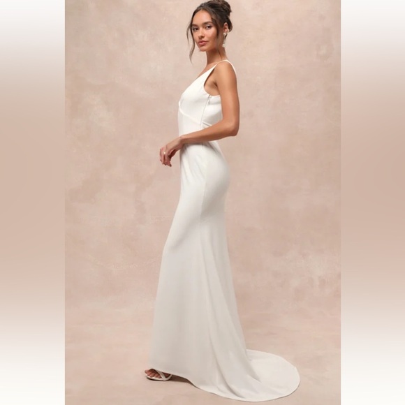 Lulus Captivating Promise White Sleeveless Mermaid Maxi Dress Size Large - Picture 3 of 12